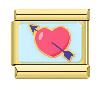 Gold Cupid Heart Italian Charm