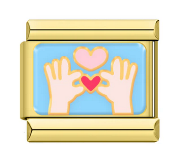Gold Hands Heart Italian Charm