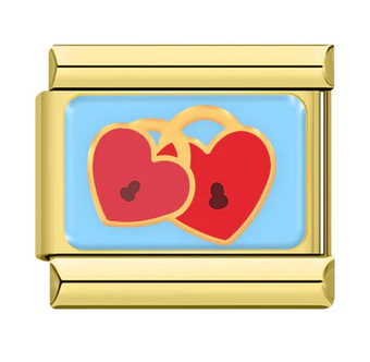 Gold Heart Lock Italian Charm